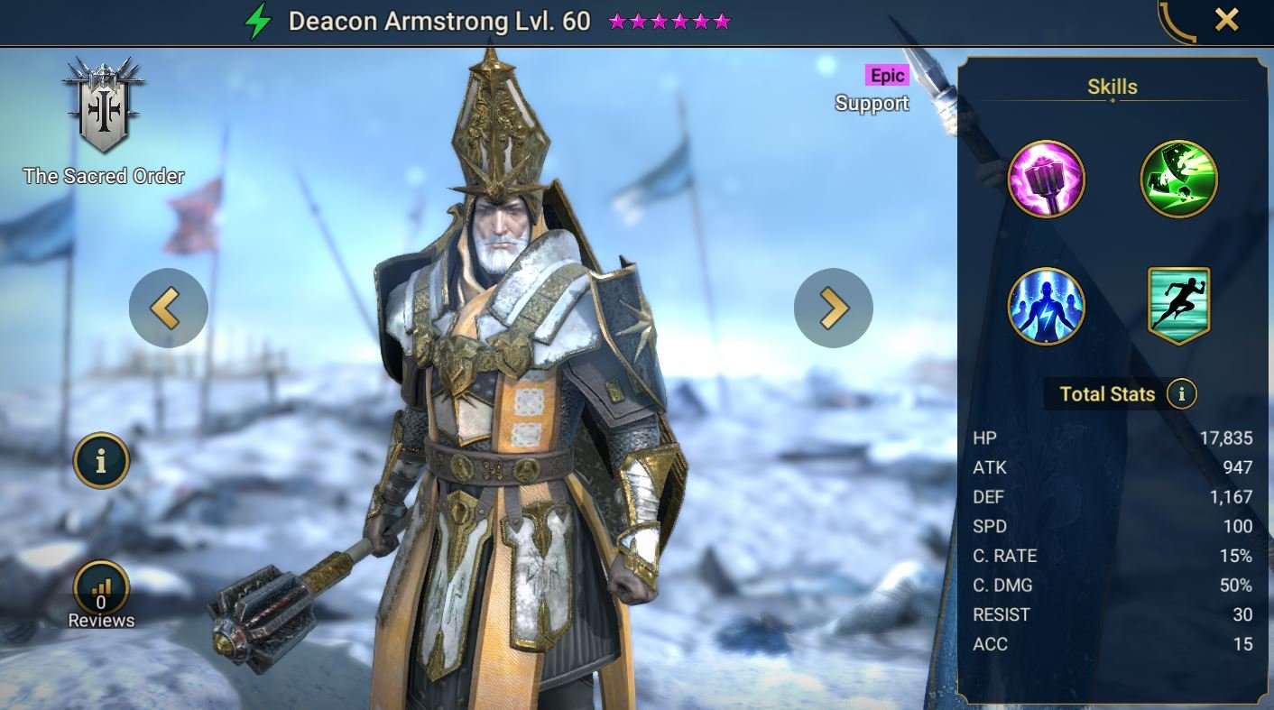 Deacon Armstrong Hellhades Raid Shadow Legends