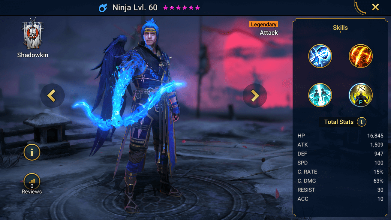 raid shadow legends ninja character