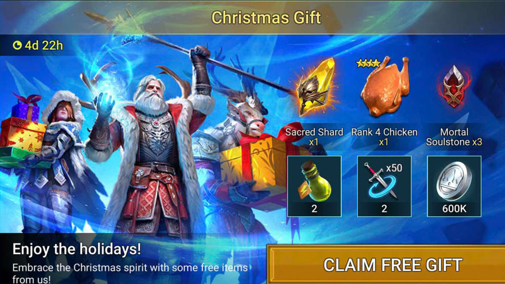 Free Christmas Gift Raid Shadow Legends - HellHades