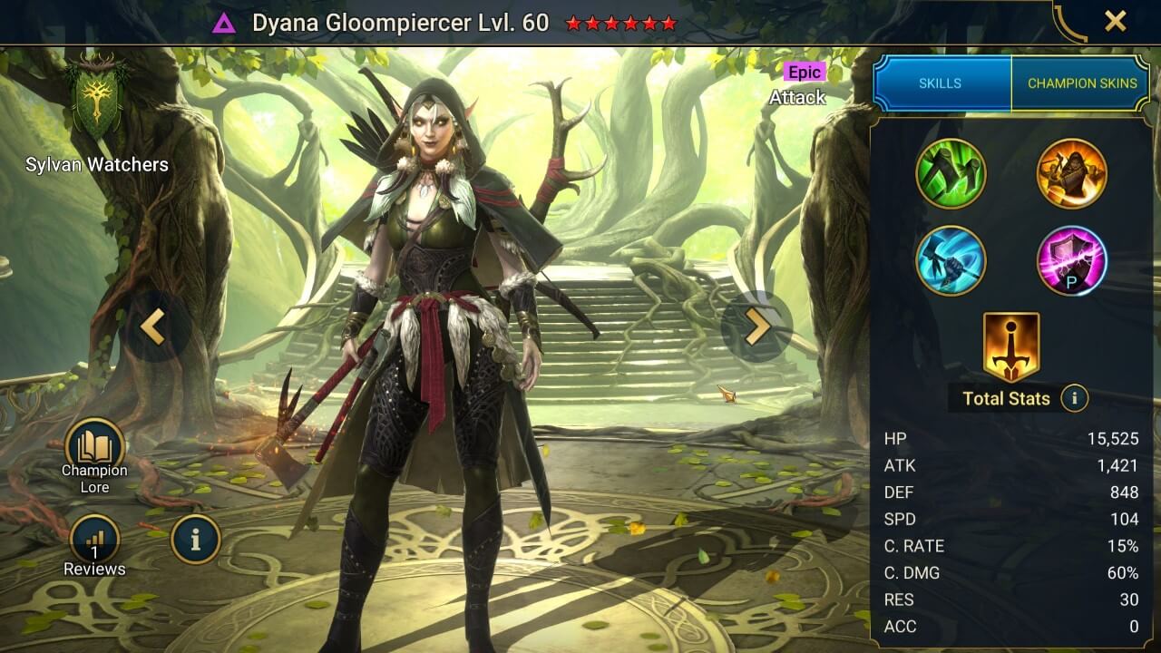 Dyana Gloompiercer HellHades Raid Shadow Legends