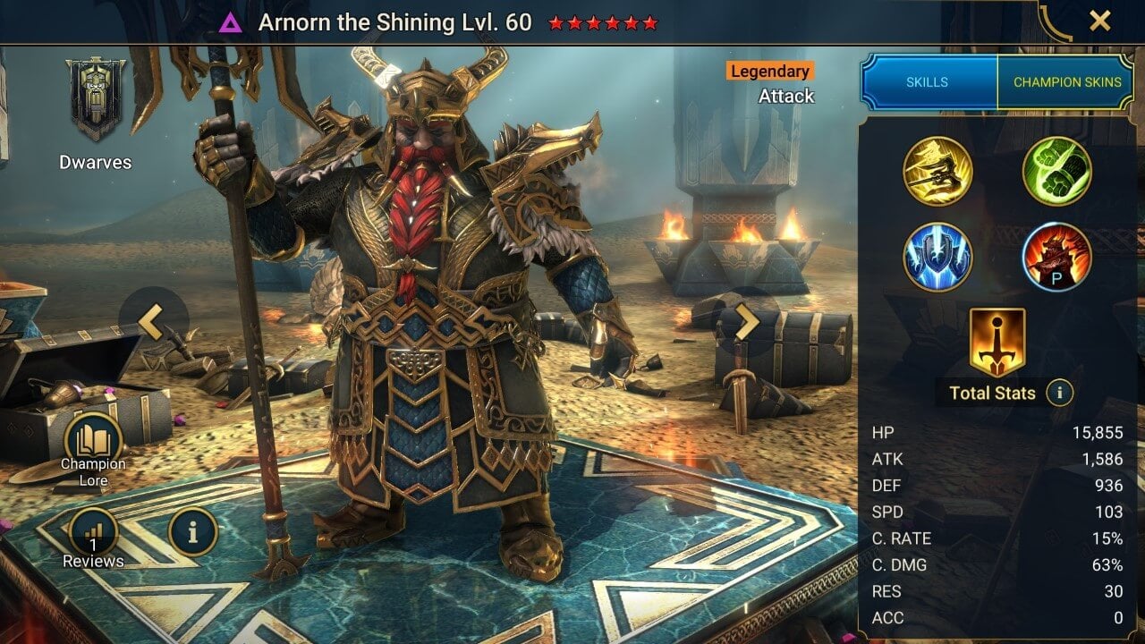 Arnorn the Shining Splash Artwork with Stats