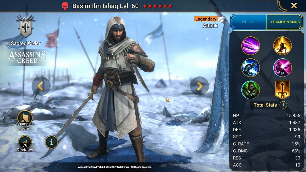 Basim Splash Artwork with Stats