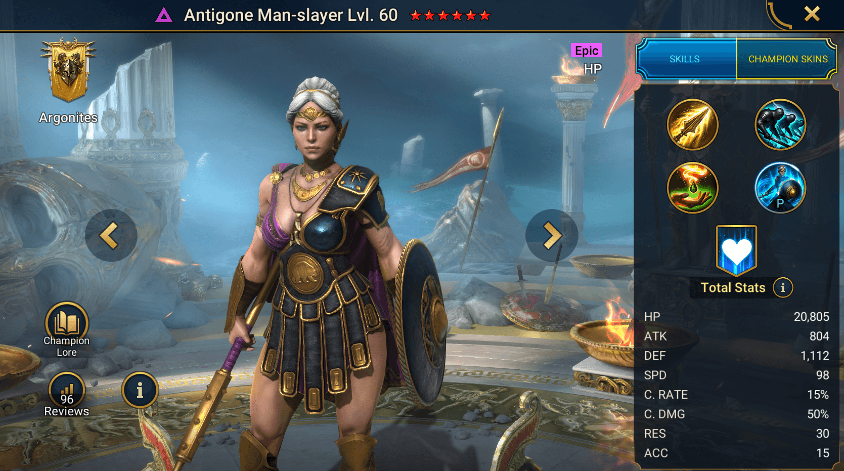 Champion Splash Artwork with Stats